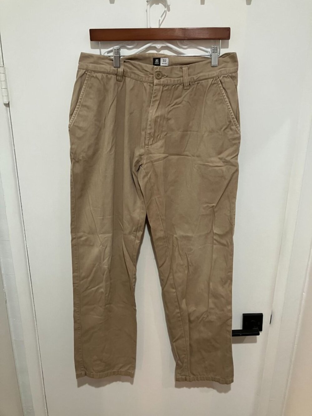 AS Colour Mens Chino Pants 32 Khaki Tan Cotton Standard Straight Trousers